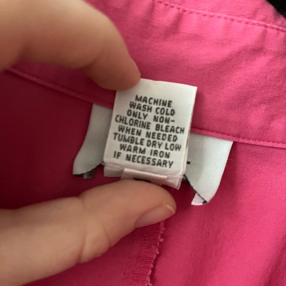 Loft Button Up Blouse, Bright Pink - Picture 7 of 7